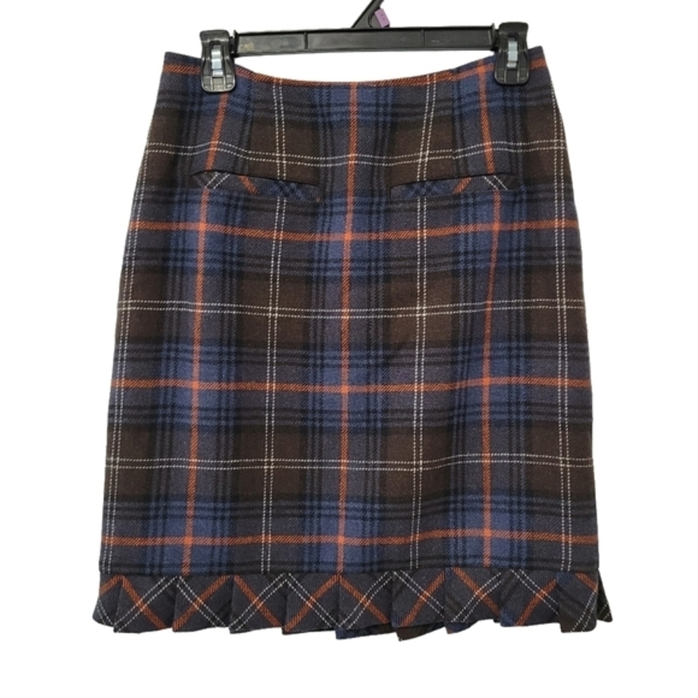 Cabi Chilly Chantilly Heritage Plaid Skirt Size 6 Preppy Dark‎ Academia Twee